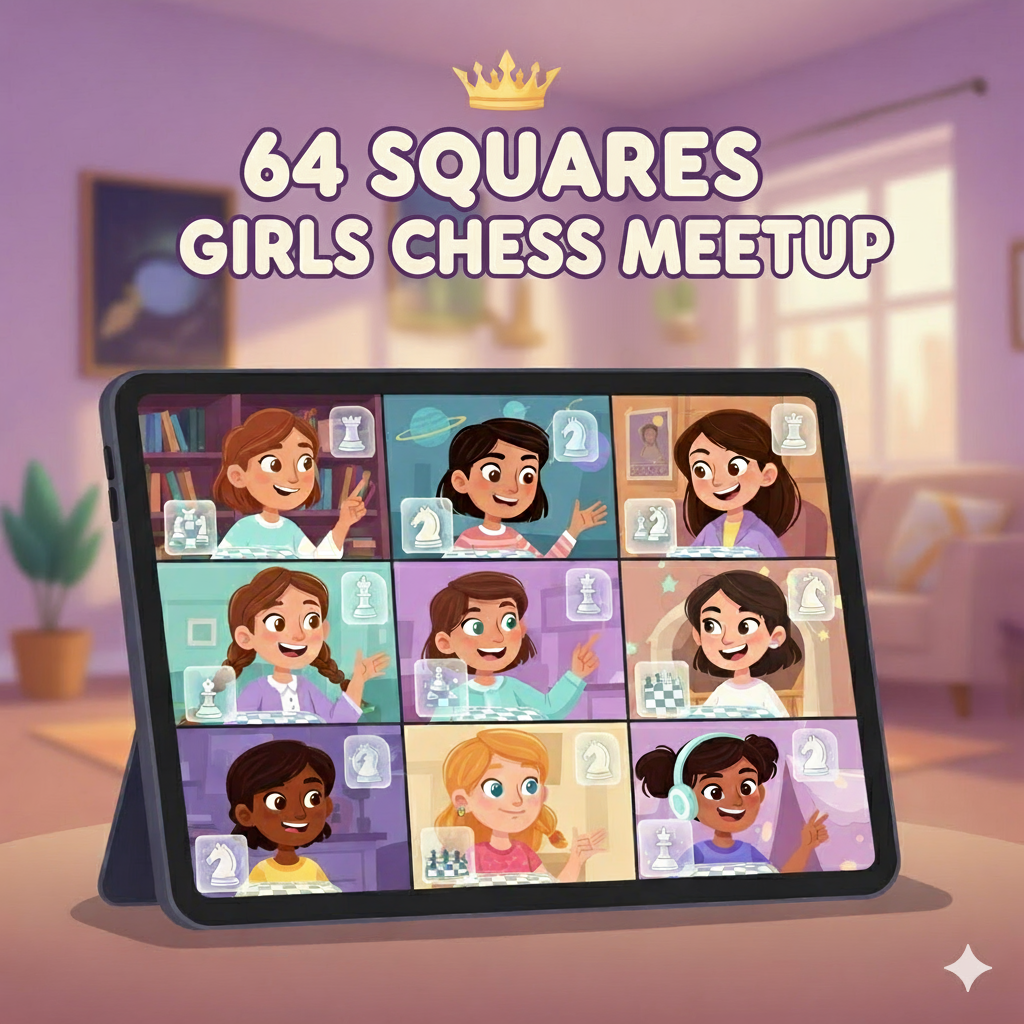 Two girls focused on a game of chess