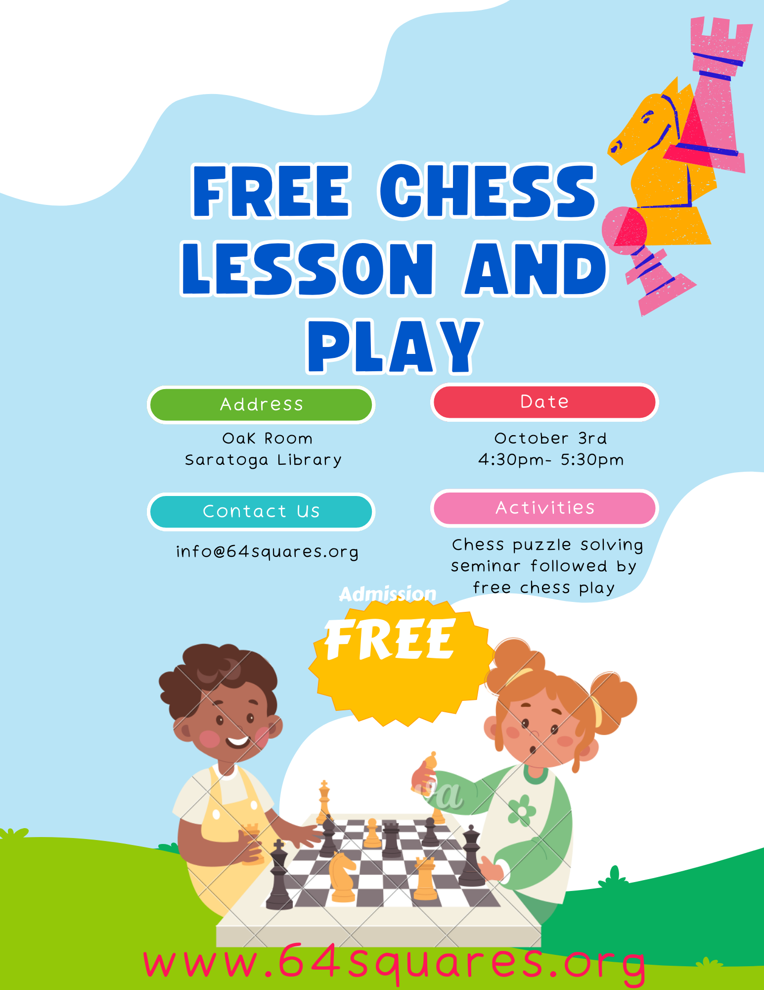 [PAST EVENT] Chess lesson and Free Play