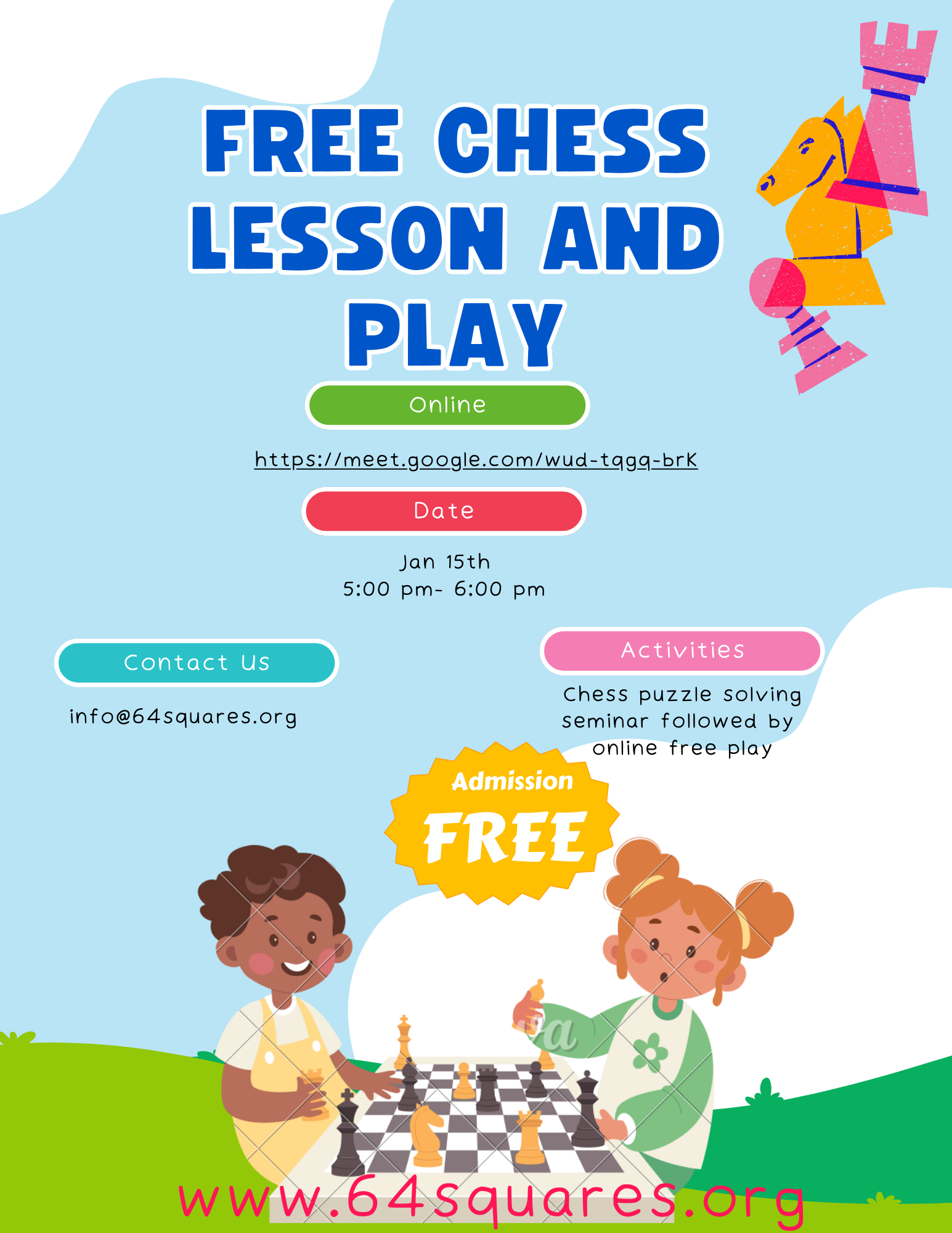 Chess lesson and Free Play