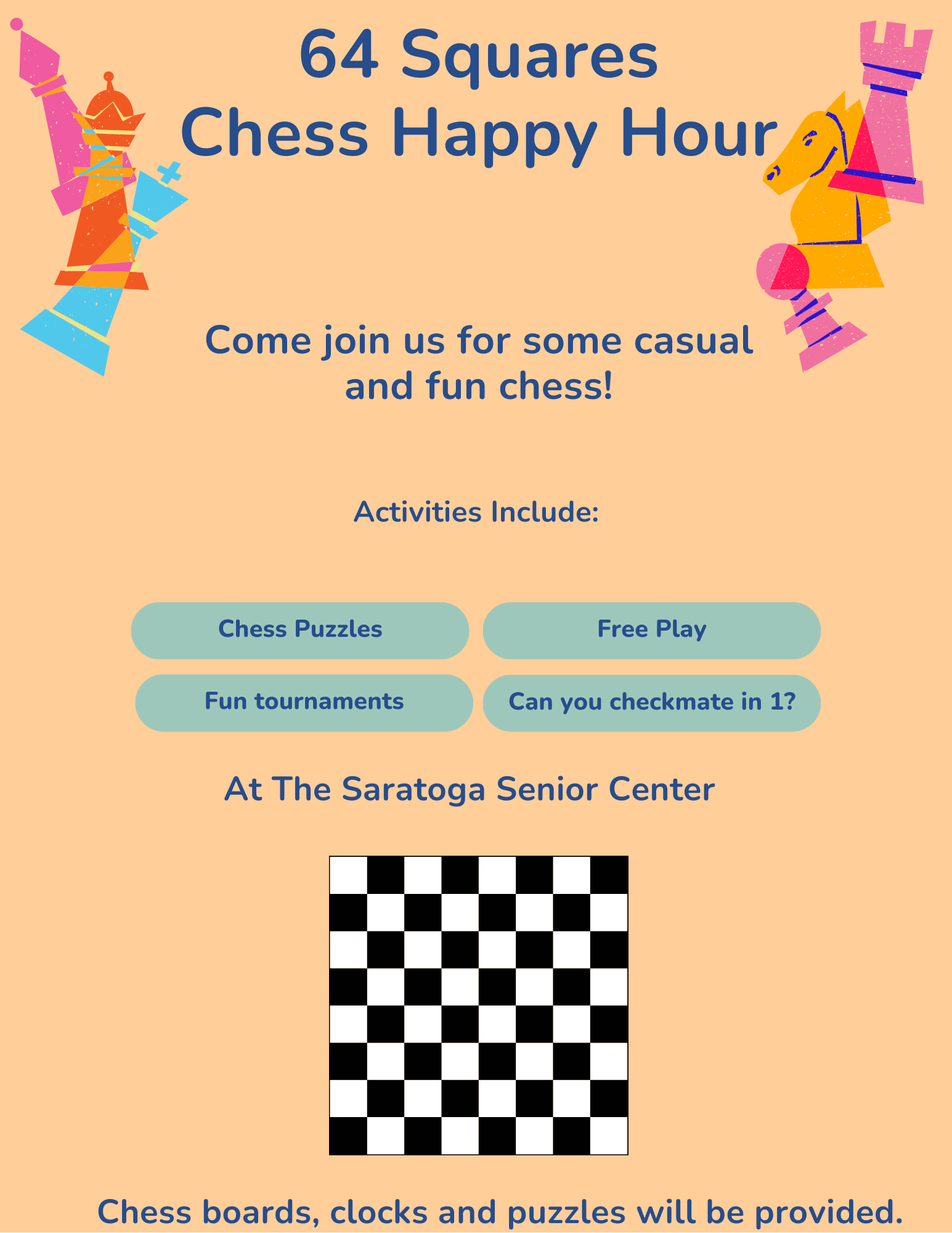 Saratoga Senior Center Chess Game Day